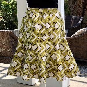 Vintage Lafayette 148 60s Abstract print Gored Skirt, sz 6